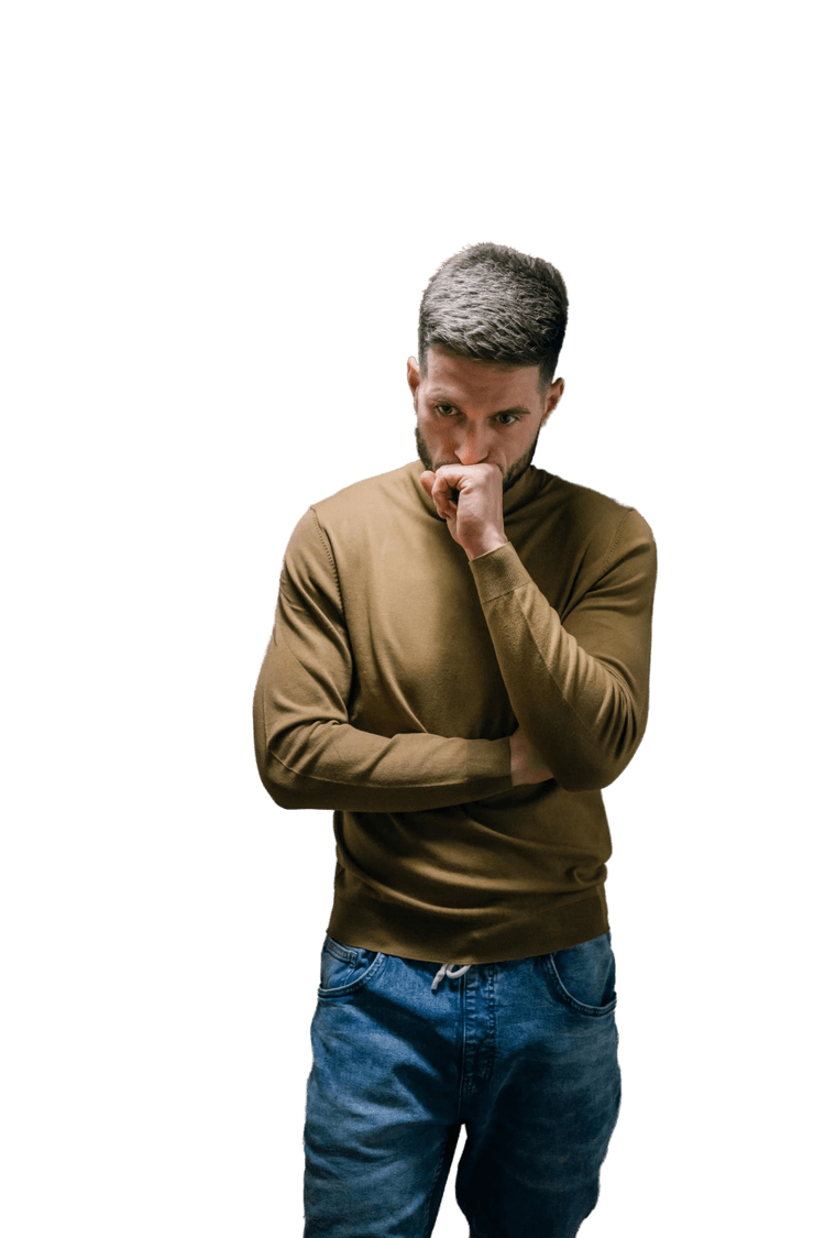 An image of man in stress.